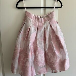 Ted Baker Blush Pink Floral A-Line Skirt